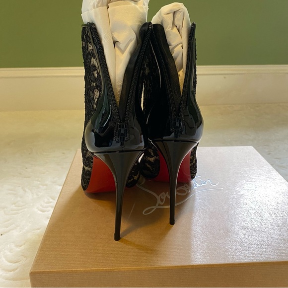 Christian Louboutin Patent Lace Dentelle Psybootie 100 - Picture 5 of 8